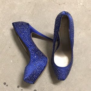 Forever 21 Royal Satin Studded Heels